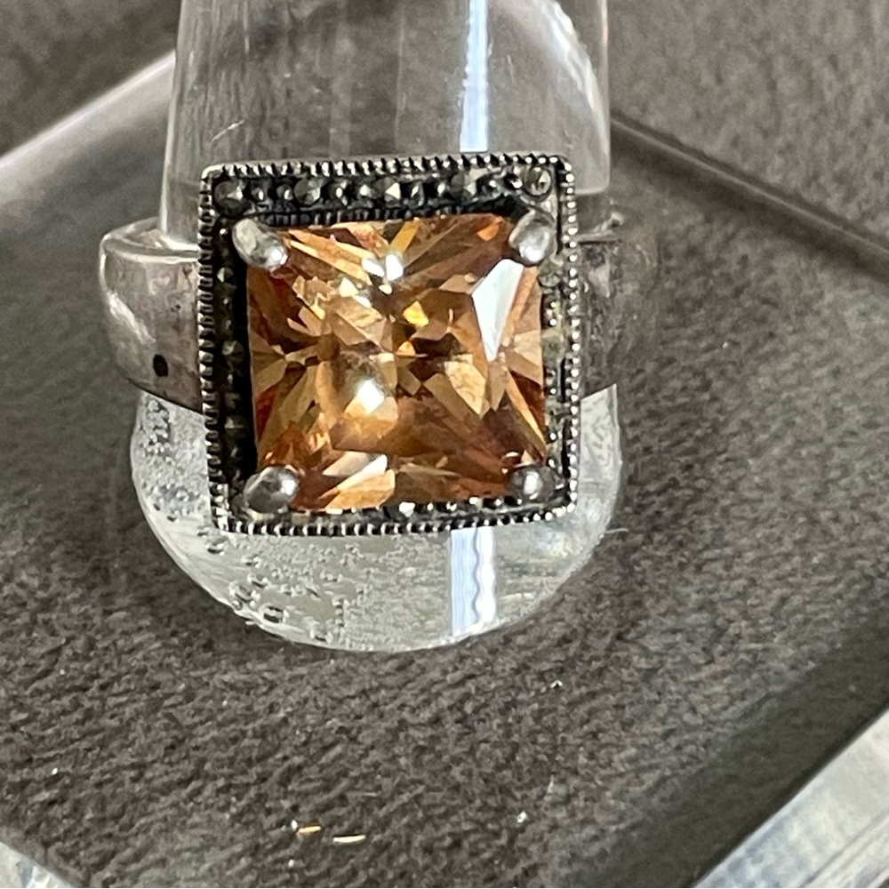 Sterling Silver and Gold-Toned Square Ring